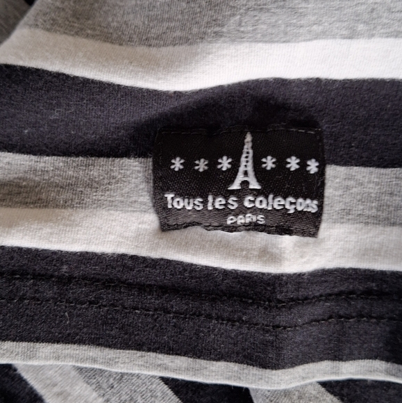 Black and White Stripe Crop Top  Medium Tous les calecons Paris - Picture 4 of 4